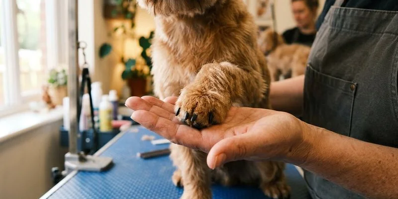 Close-up of a dog's paw showing proper nail length